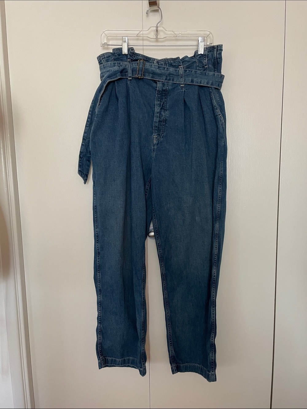 Ralph Lauren Women's Straight-Leg Paperbag Jeans in Blue